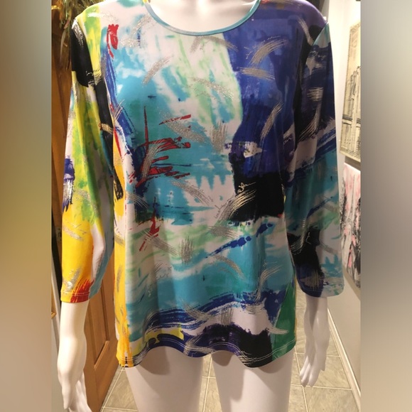 Abstract Multicolor Women's Top TanJay brand - Picture 2 of 6